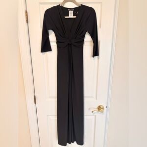 Paper Doll Black Twist Front Maxi Dress Size S NWT